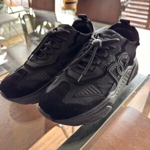 Dolce Gabbane All Black Sneakers with Suede